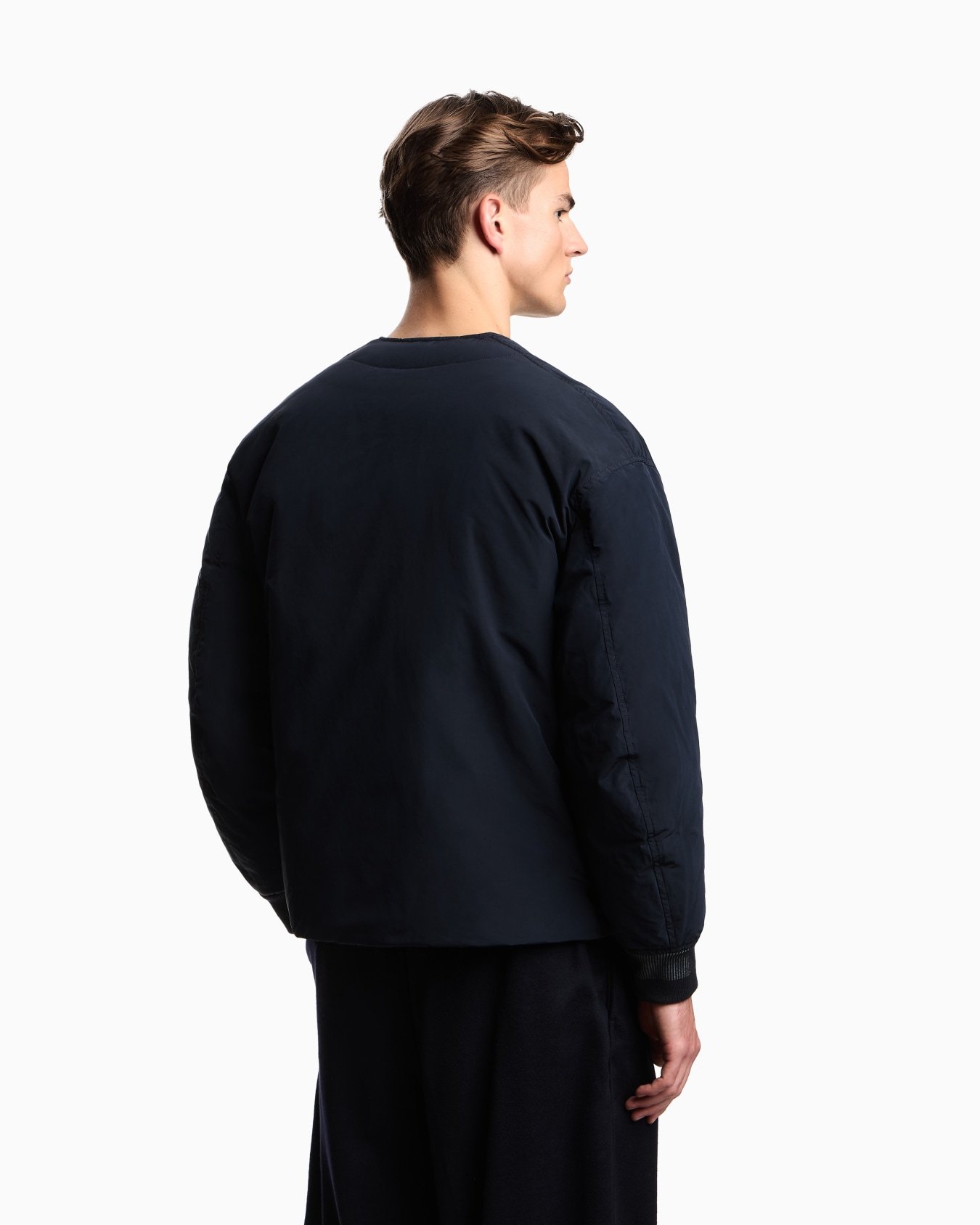 Memory nylon bomber-style down jacket Slide 2