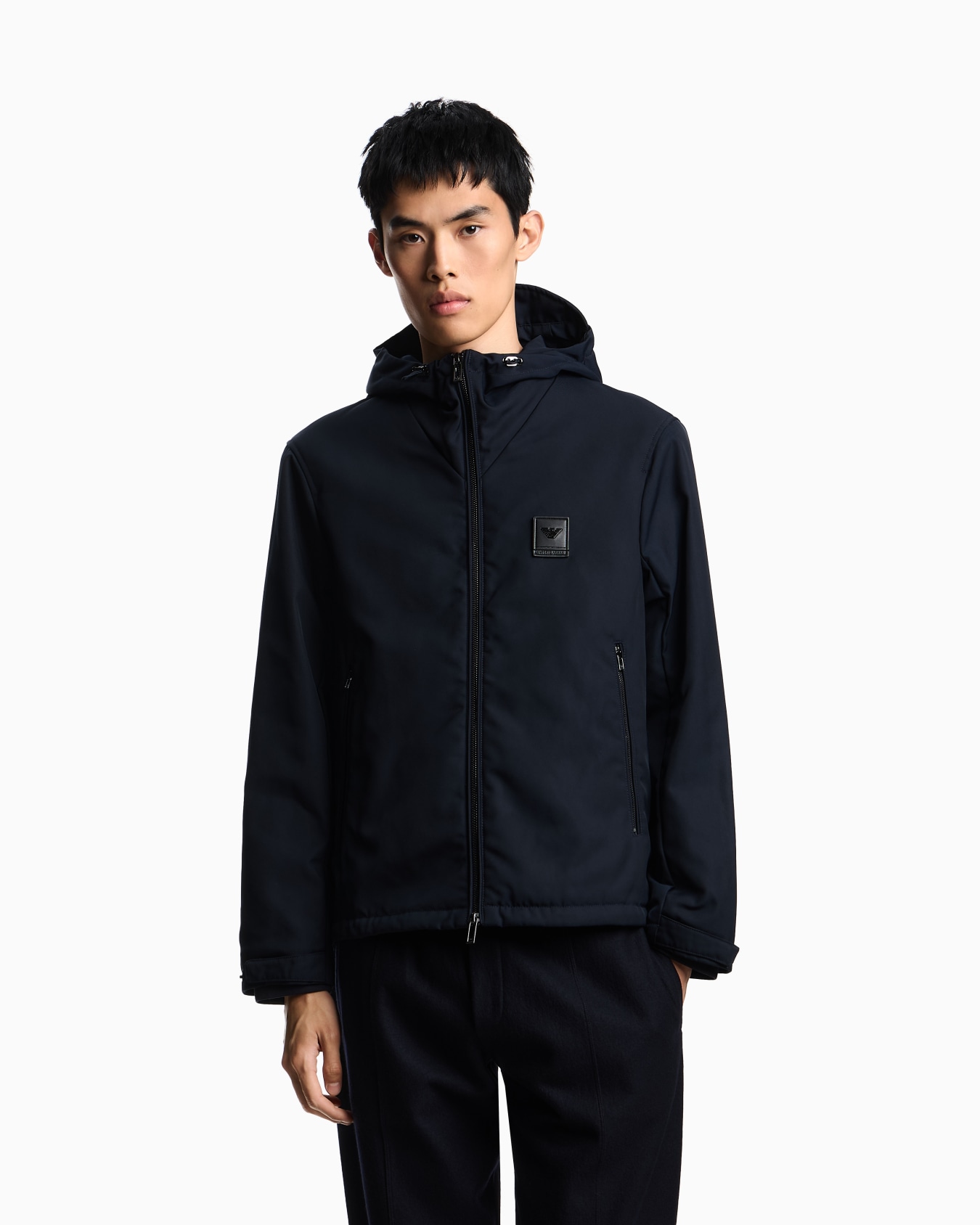 Nylon jacket with hood and visor Slide 4