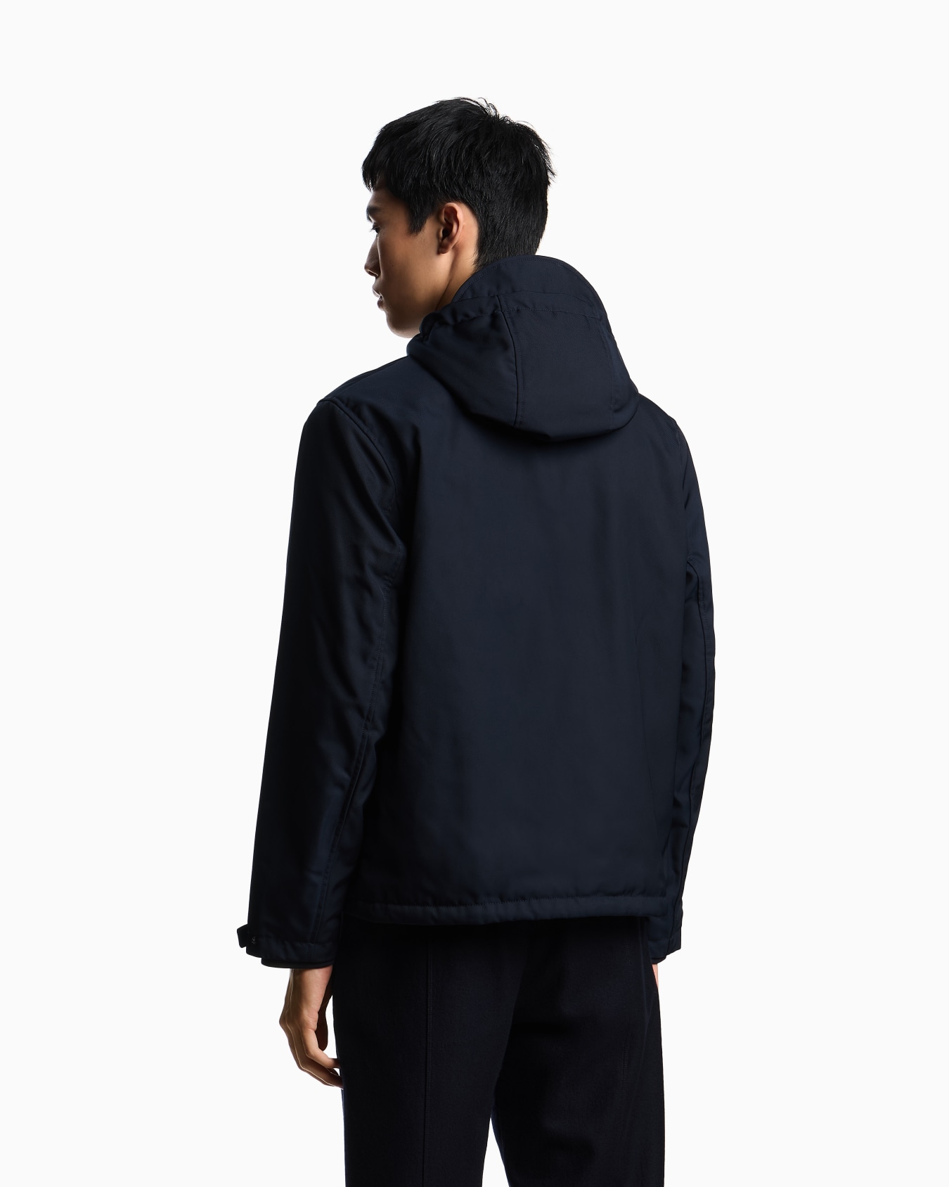 Nylon jacket with hood and visor Slide 3