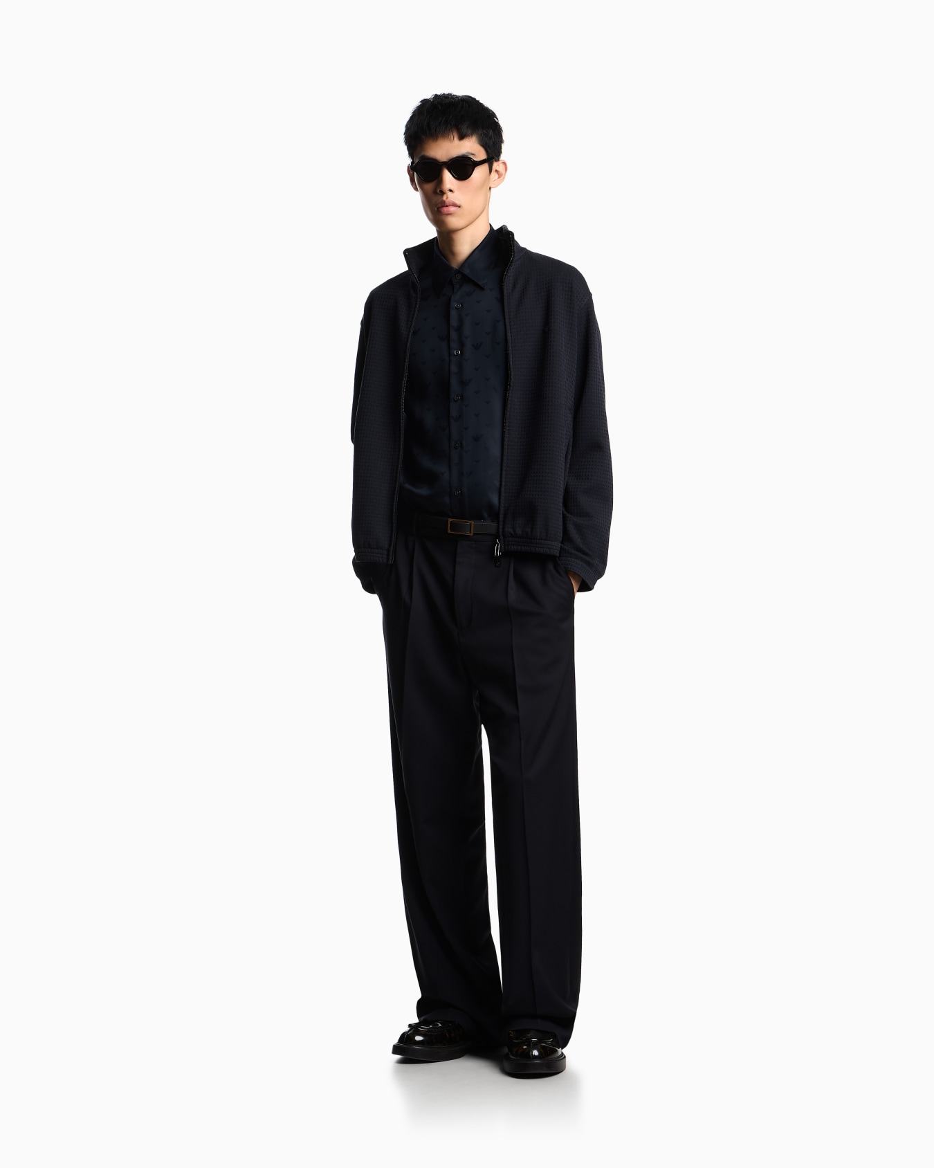 ASV full-zip sweatshirt in Lyocell-blend jacquard jersey Slide 2