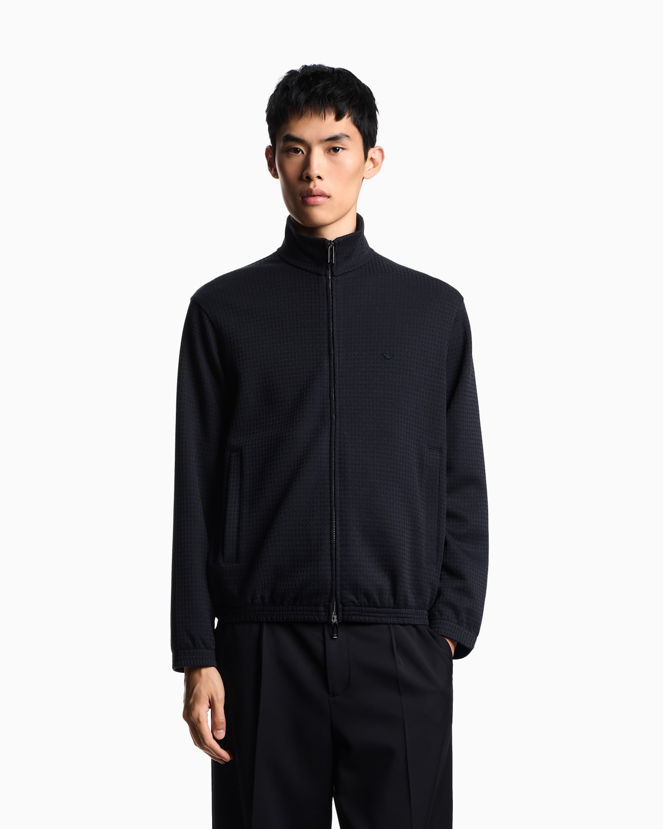 ASV full-zip sweatshirt in Lyocell-blend jacquard jersey Slide 4
