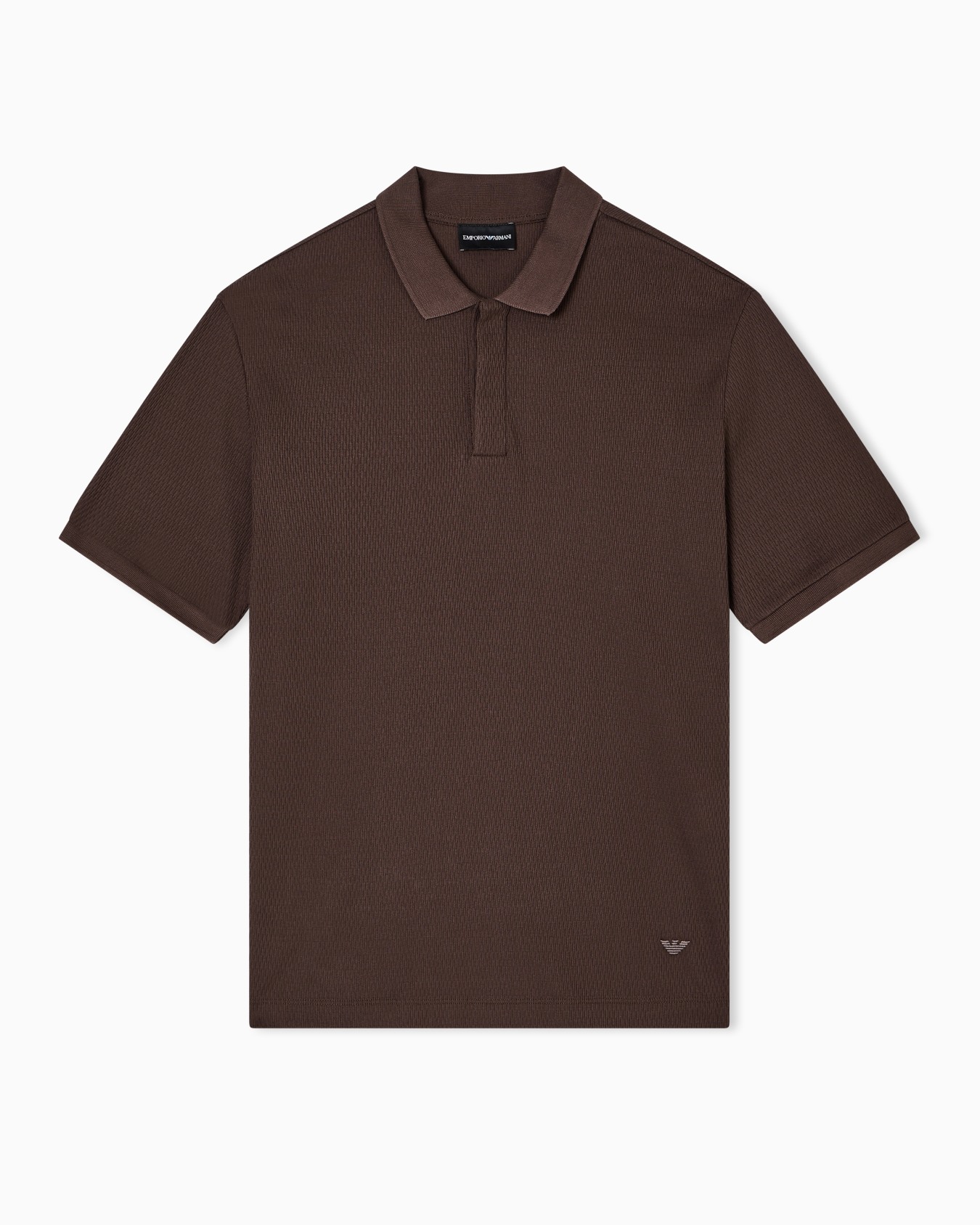 Polo en jersey jacquard avec motif vertical Diapositive 0