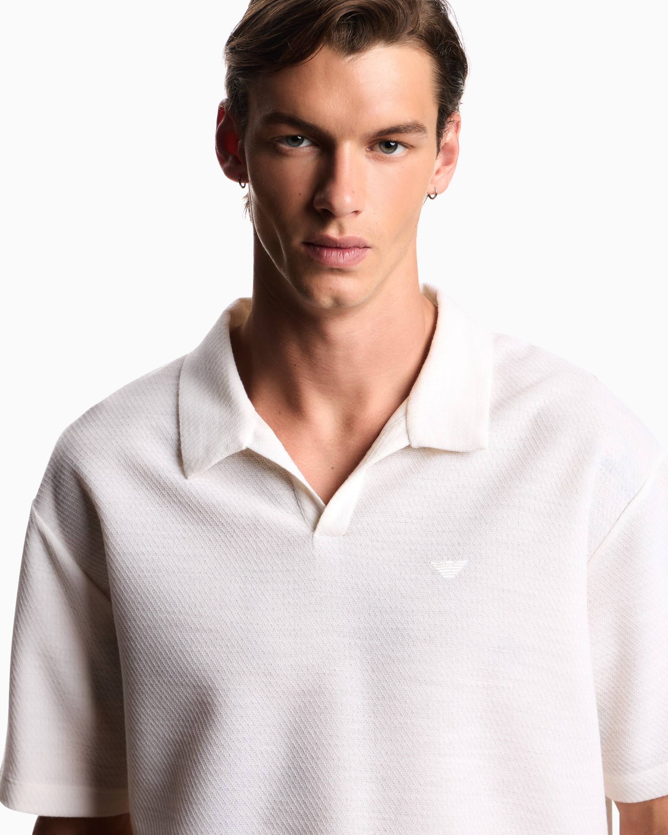 Icon polo shirt in yarn-dyed jacquard jersey Slide 4