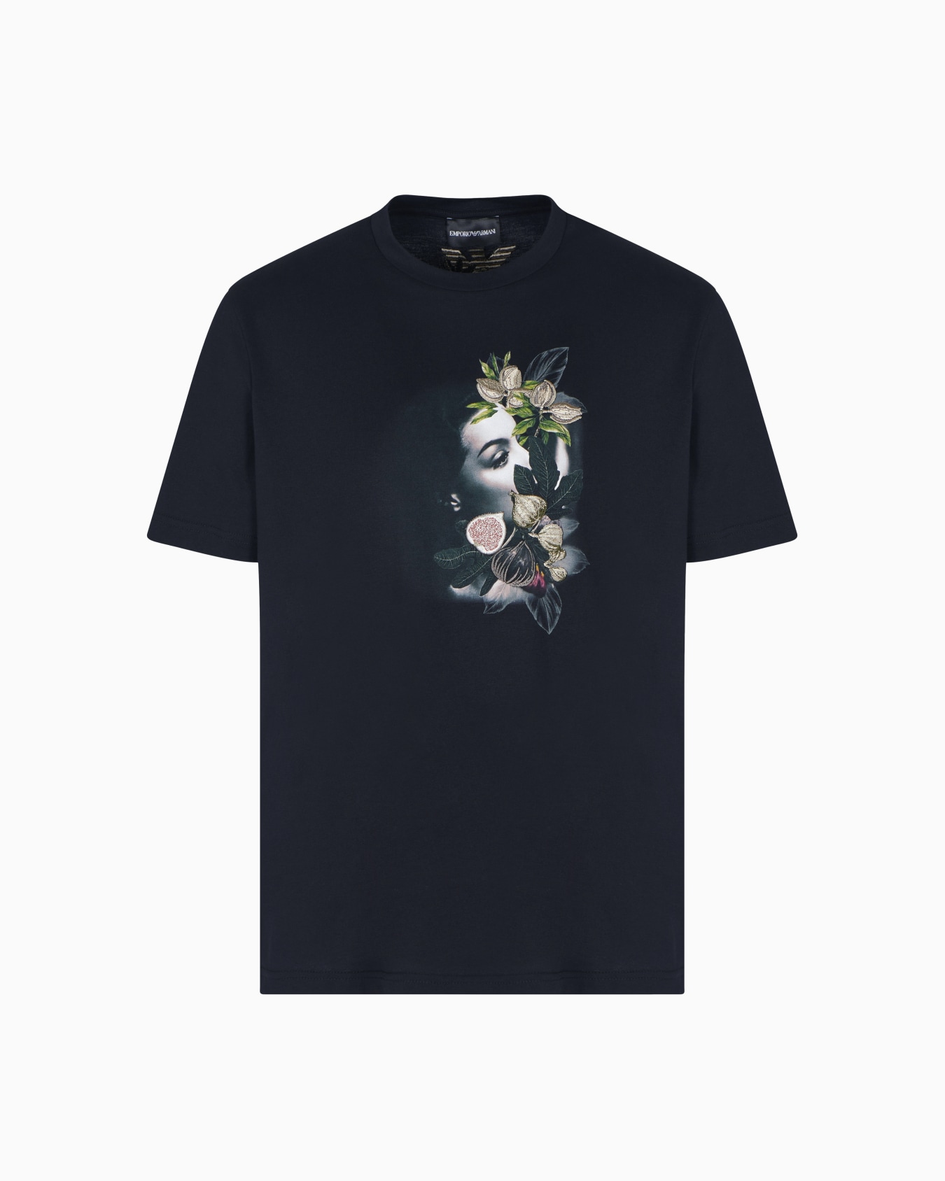 Camiseta de punto con bordado y estampado de mujer con follaje ASV Diapositiva 0