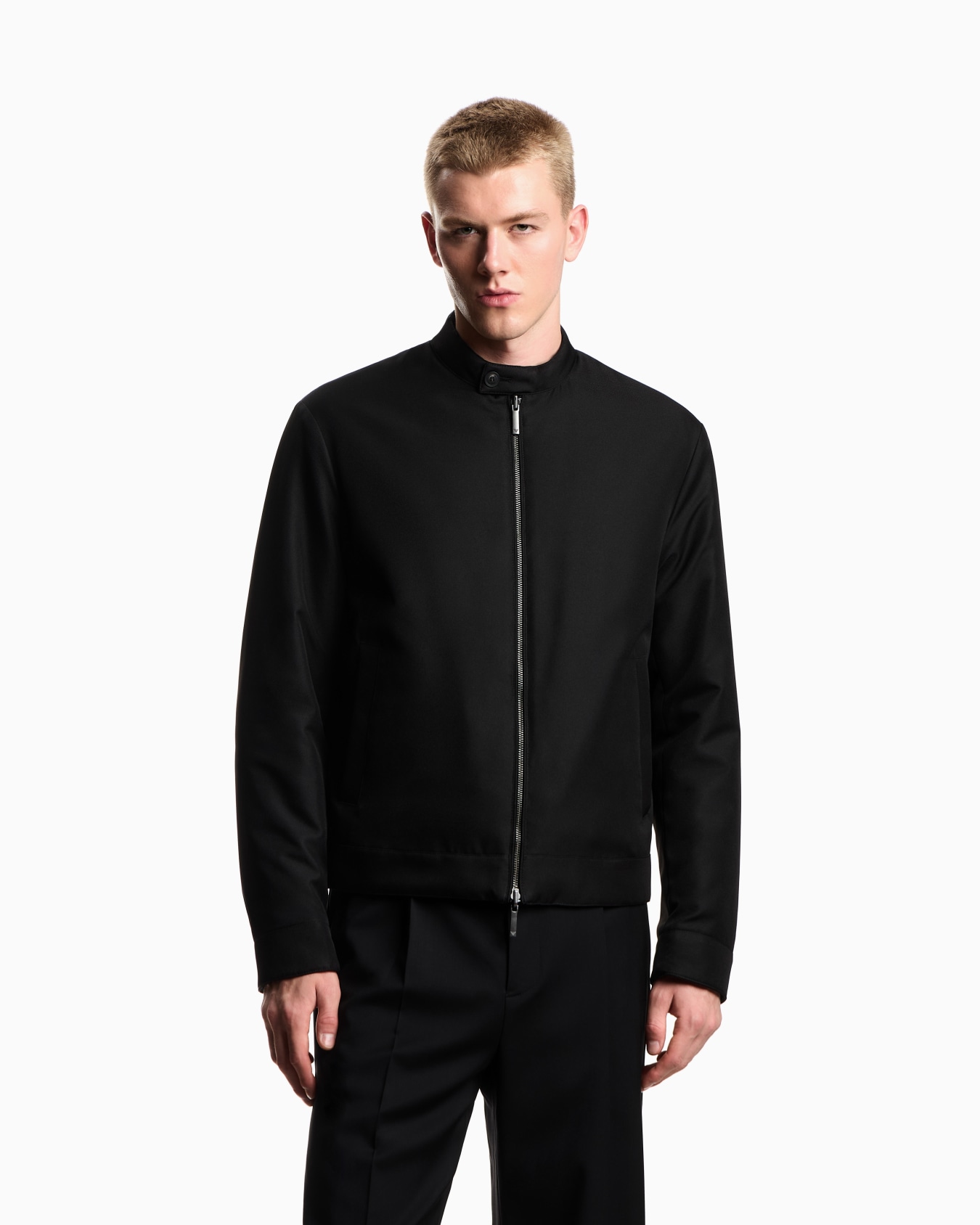 Chaqueta reversible con cremallera de tejido jaspeado Diapositiva 3