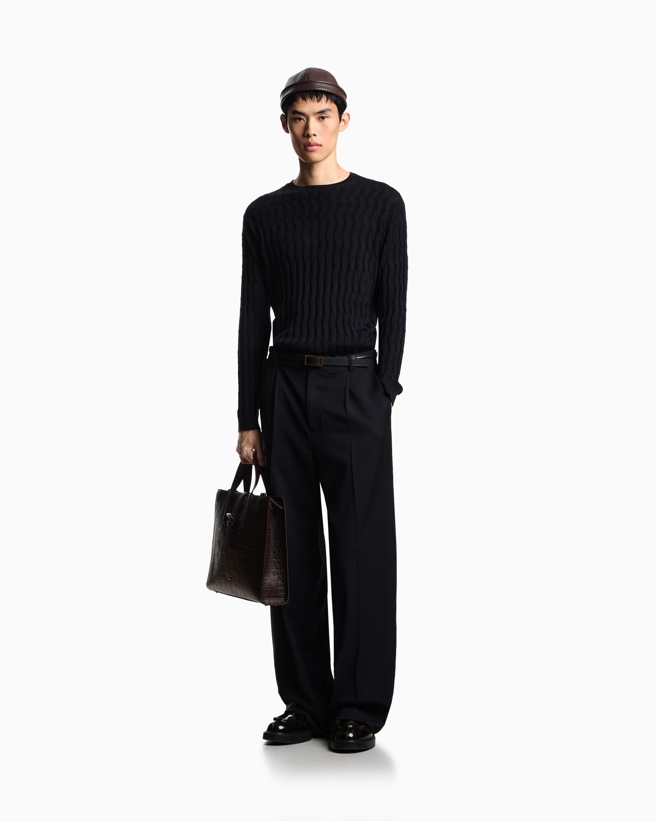 ASV Lyocell-blend jumper in an embossed, patterned stitch Slide 2