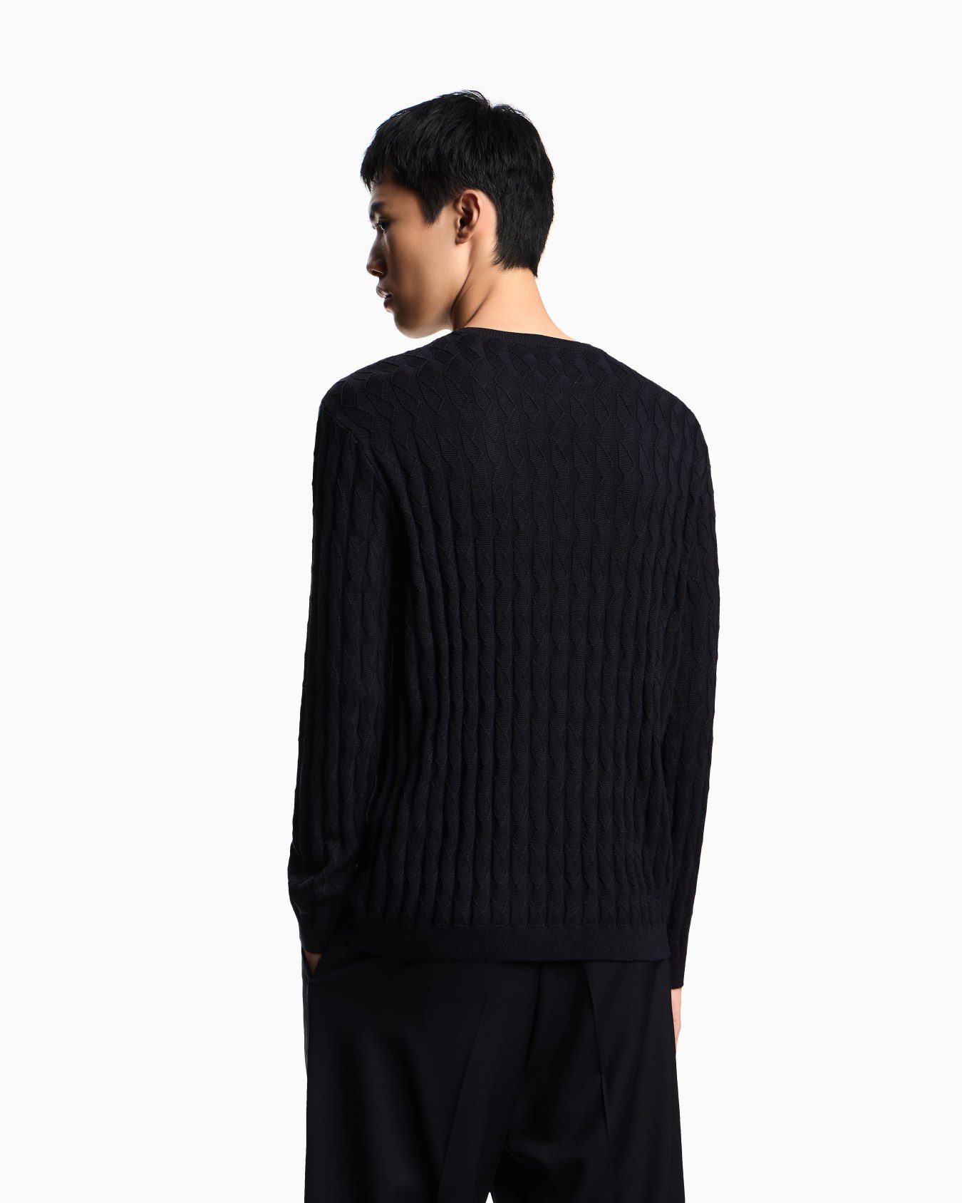 ASV Lyocell-blend jumper in an embossed, patterned stitch Slide 3