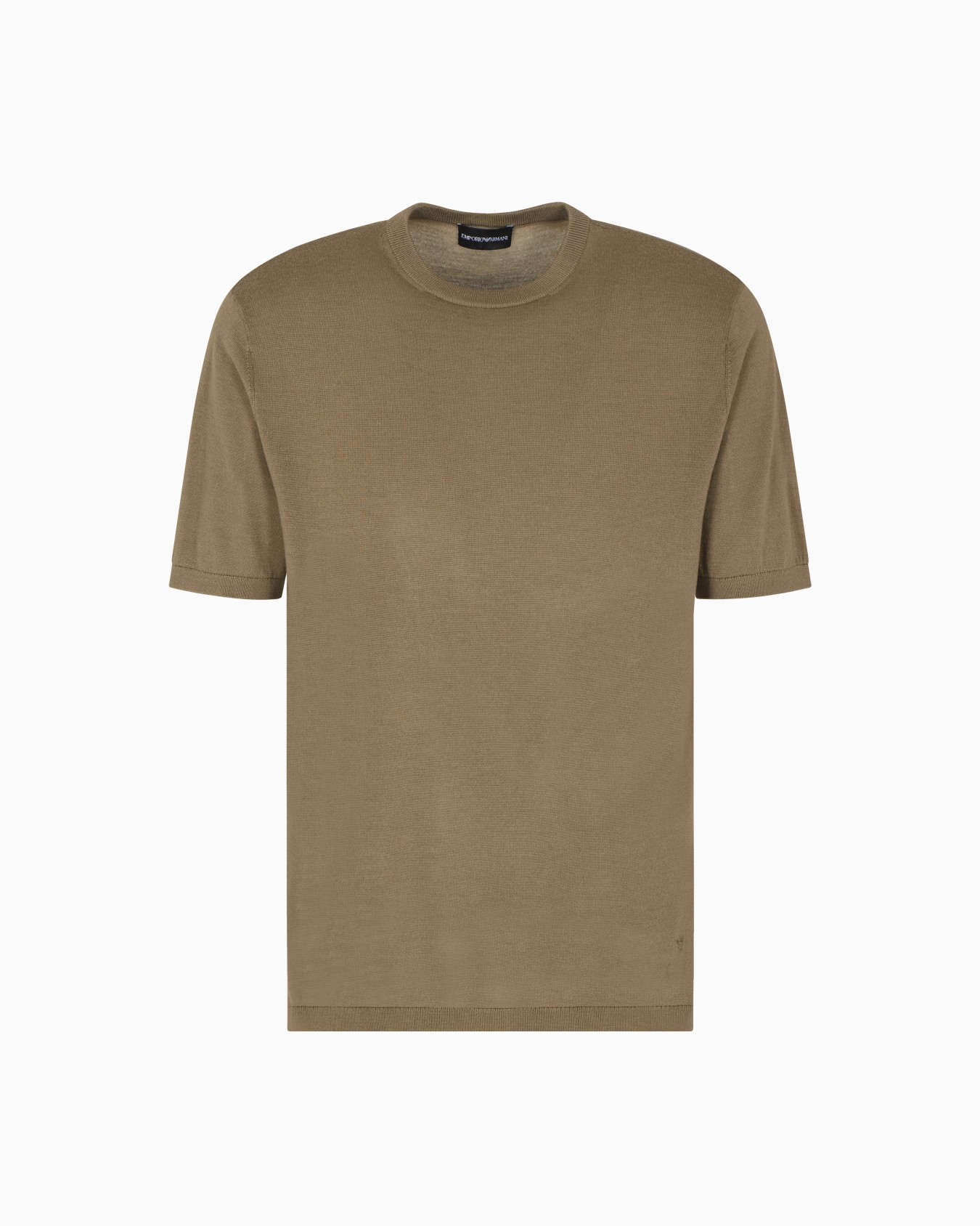 Short-sleeved jumper in a seamless plain-knit virgin wool Slide 0