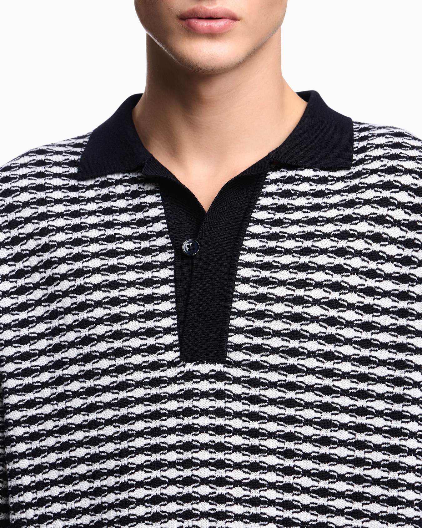 Icon Pullover aus Schurwolle mit Polokragen und Prägung Folie 5