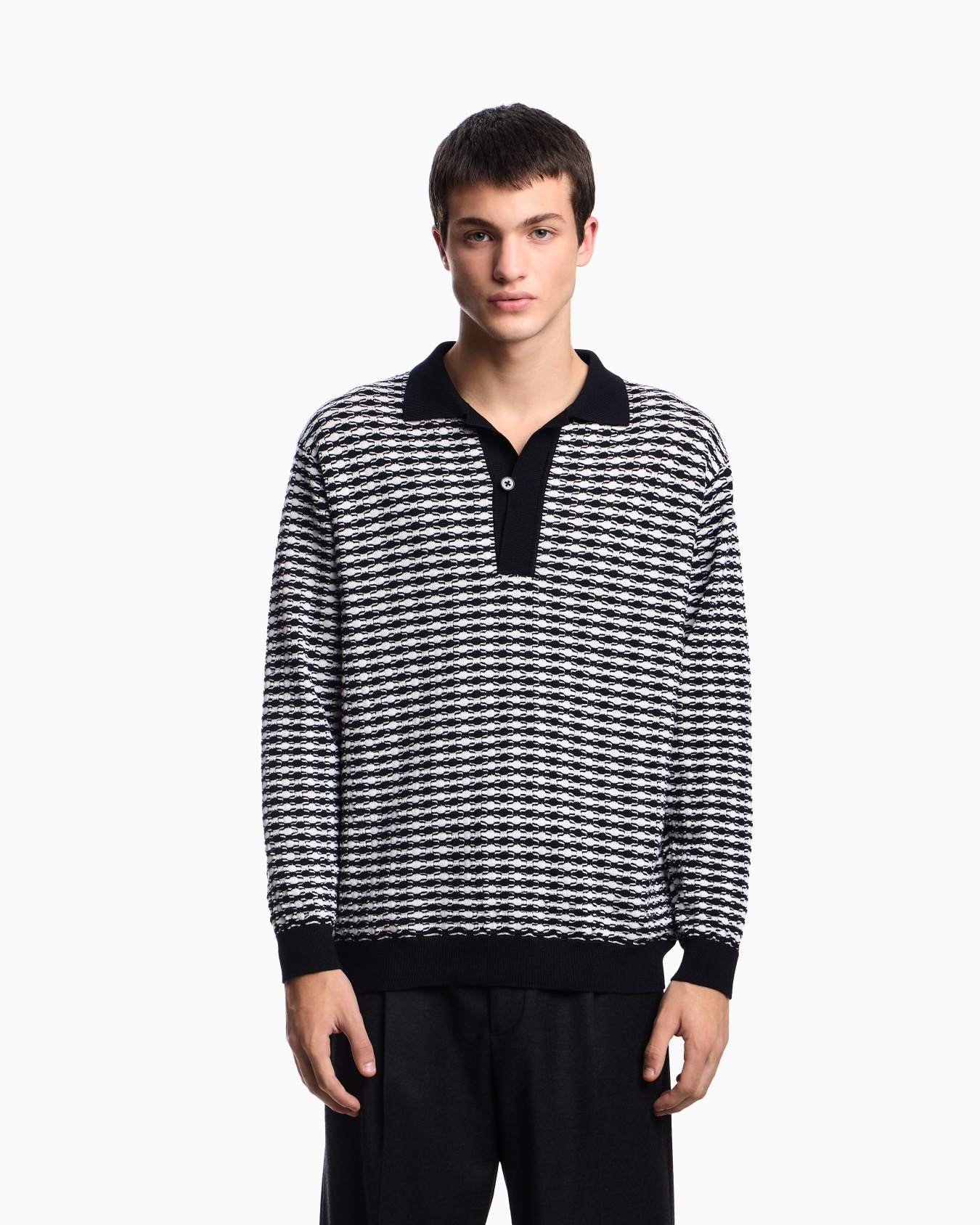 Icon Pullover aus Schurwolle mit Polokragen und Prägung Folie 4