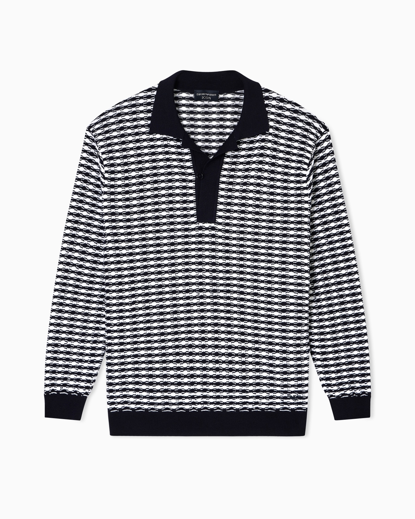 Icon Pullover aus Schurwolle mit Polokragen und Prägung Folie 0