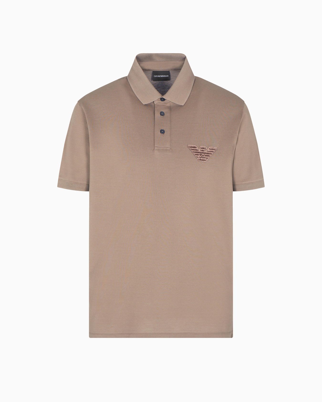 Piqué jersey polo shirt with eagle patch Slide 0