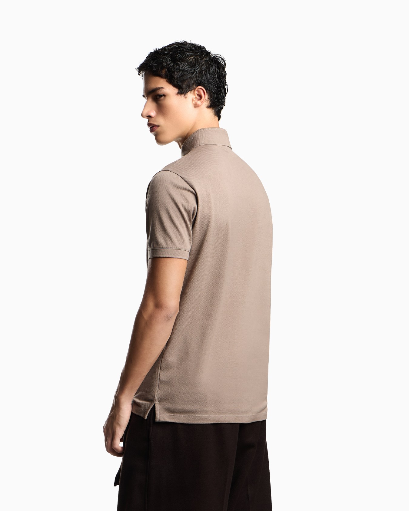 Piqué jersey polo shirt with eagle patch Slide 2