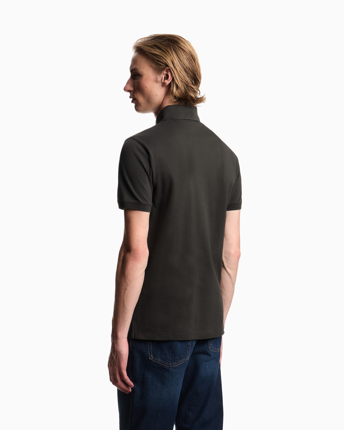 Piqué jersey polo shirt with eagle patch Slide 2