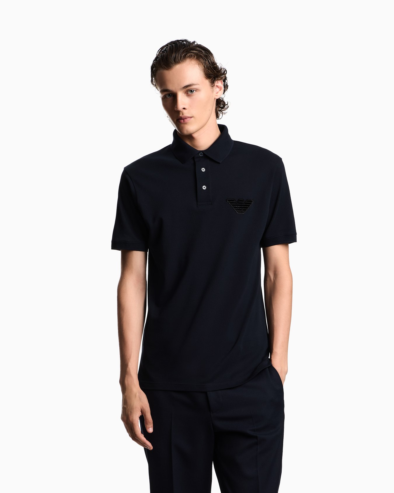 Poloshirt aus Pikee-Jersey mit Adler-Patch Folie 3