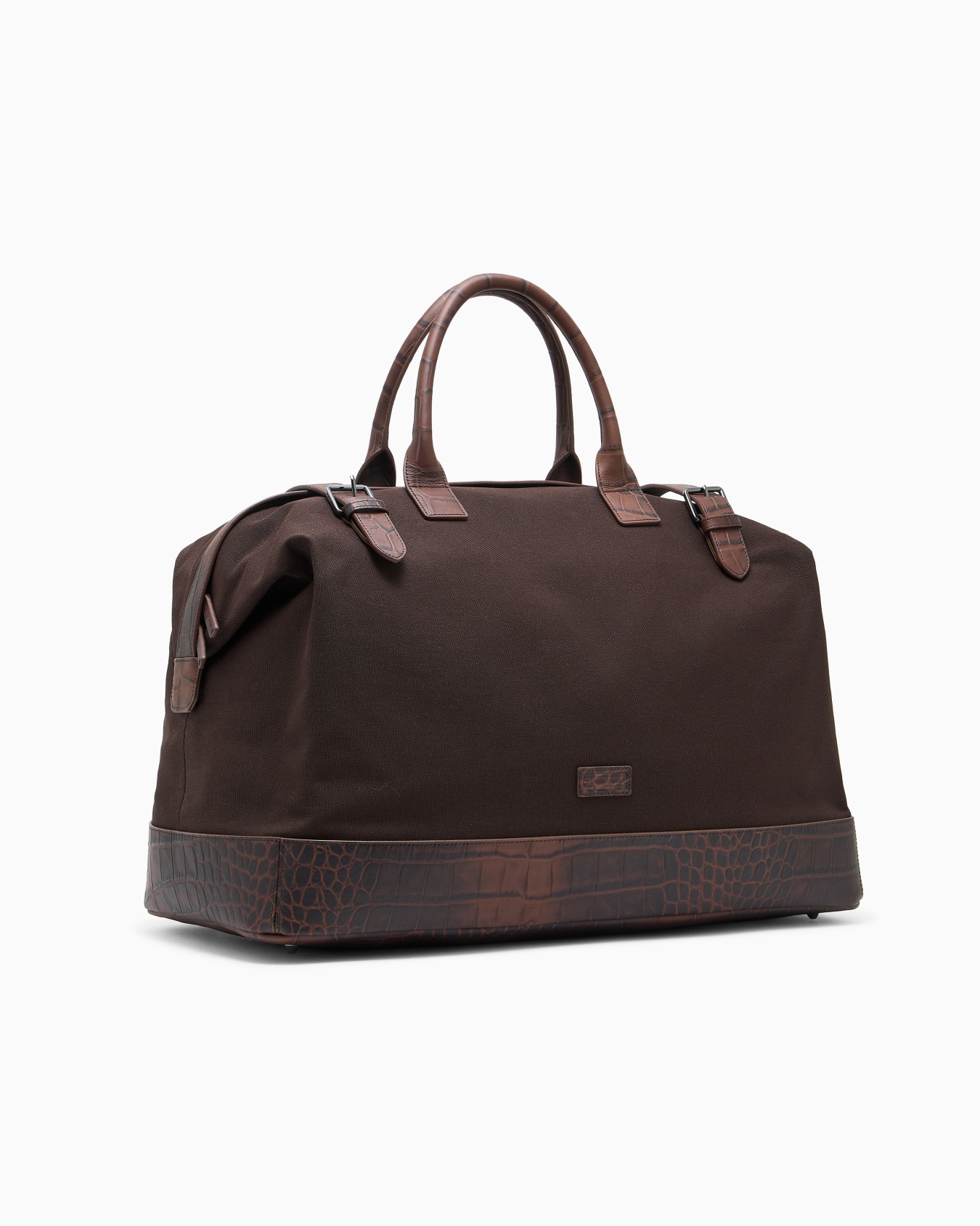 Weekend bag with crocodile-embossed leather details Slide 1