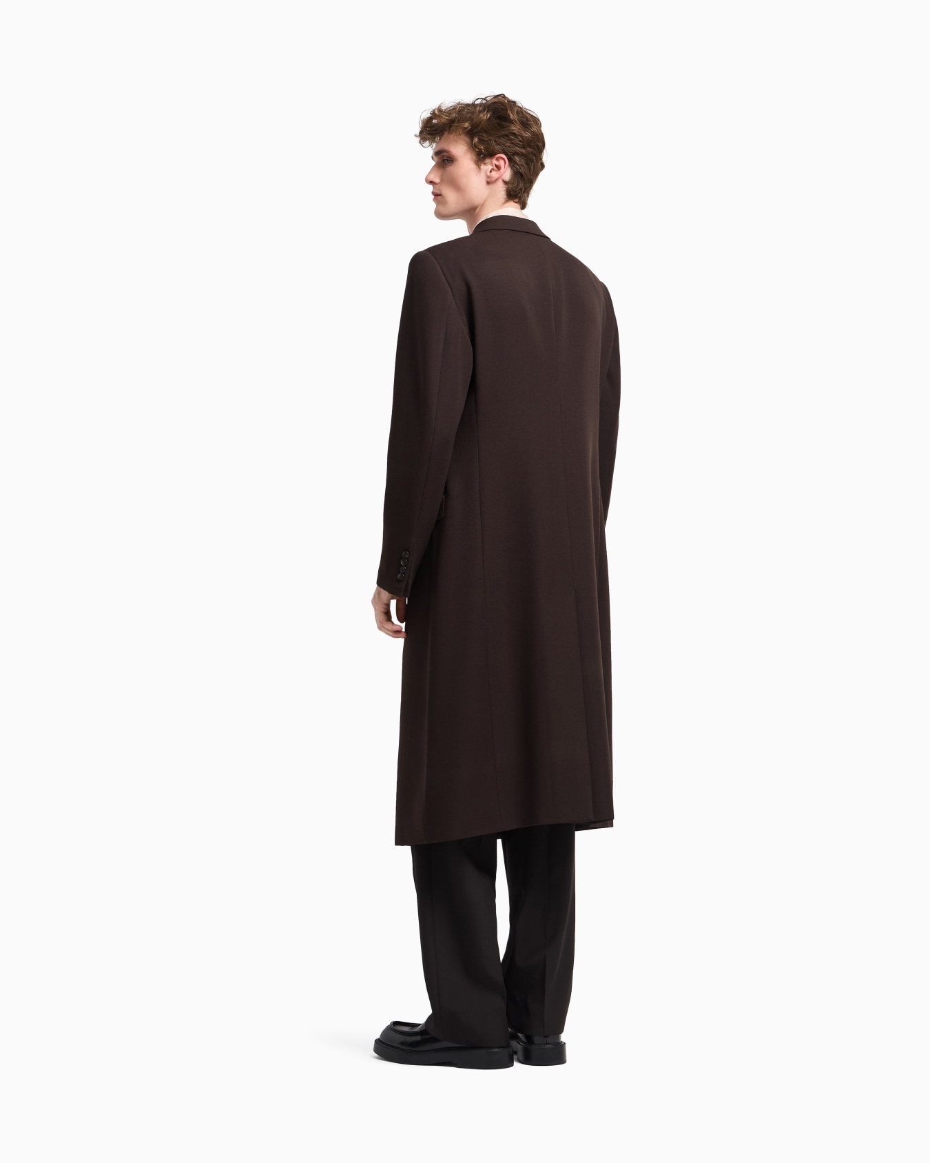 Single-breasted coat in granular virgin wool Slide 3