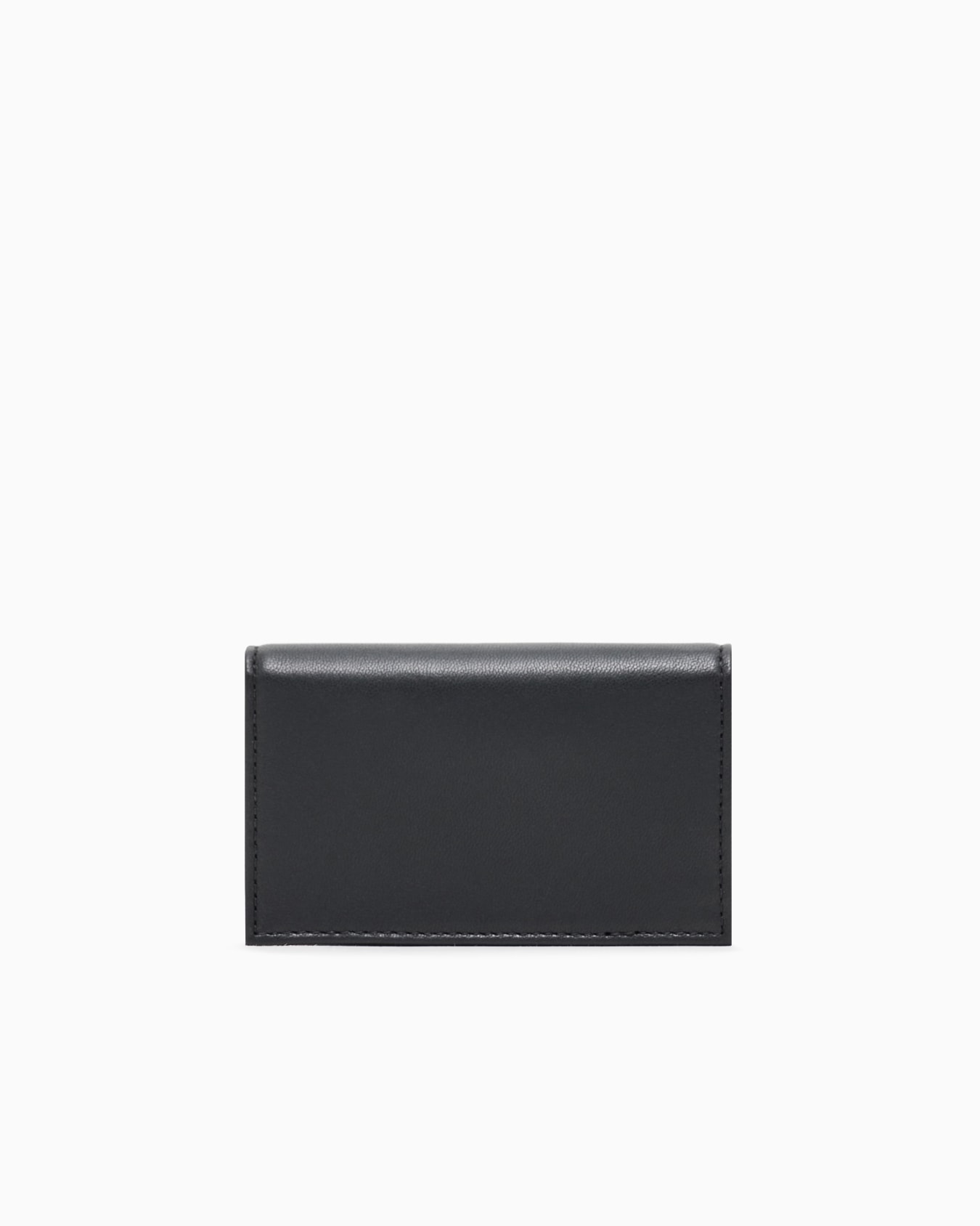 Nappa leather card holder with flap with geometric detail Slide 1