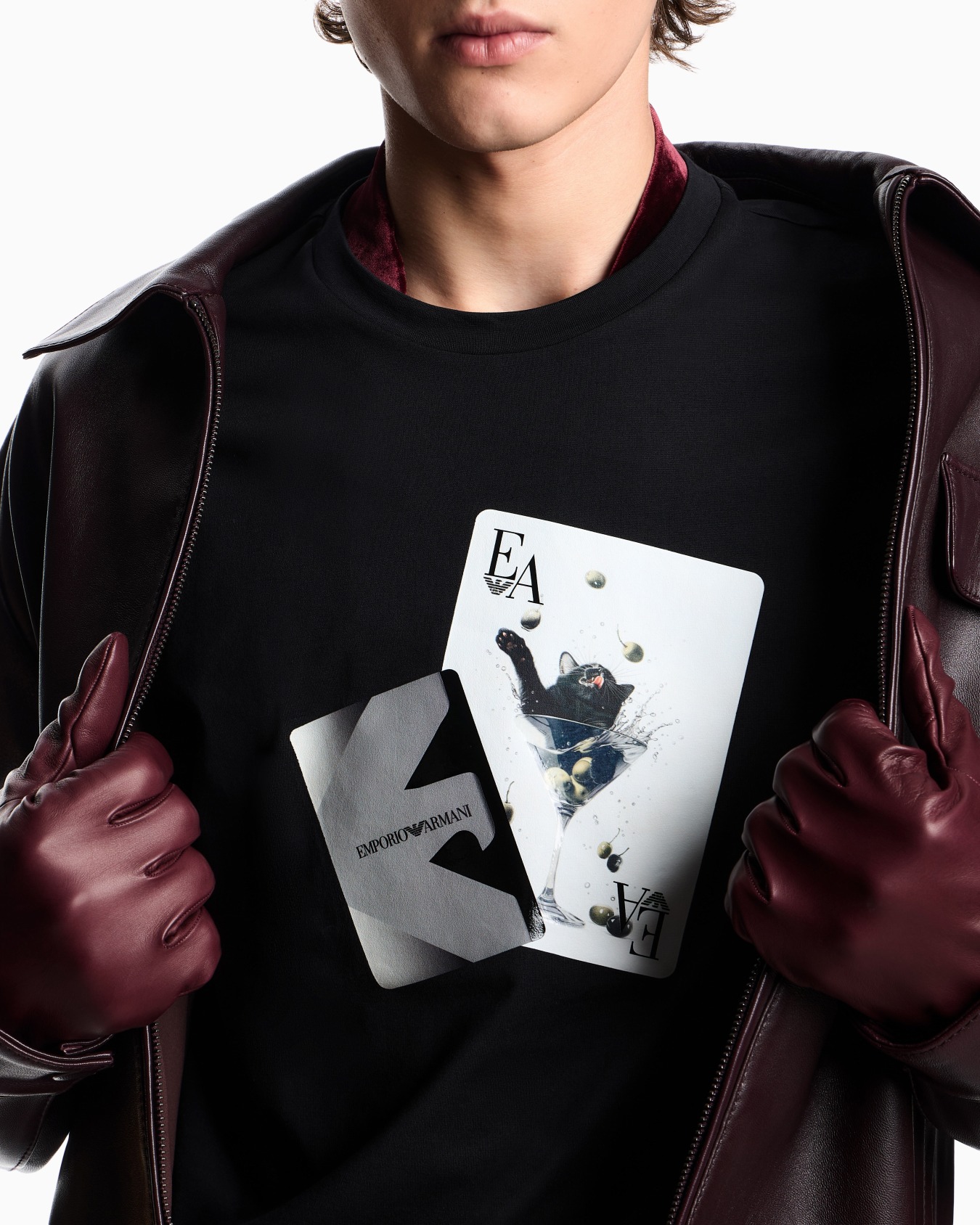 ASV Tシャツ ジャージー トランププリント スライドする 4