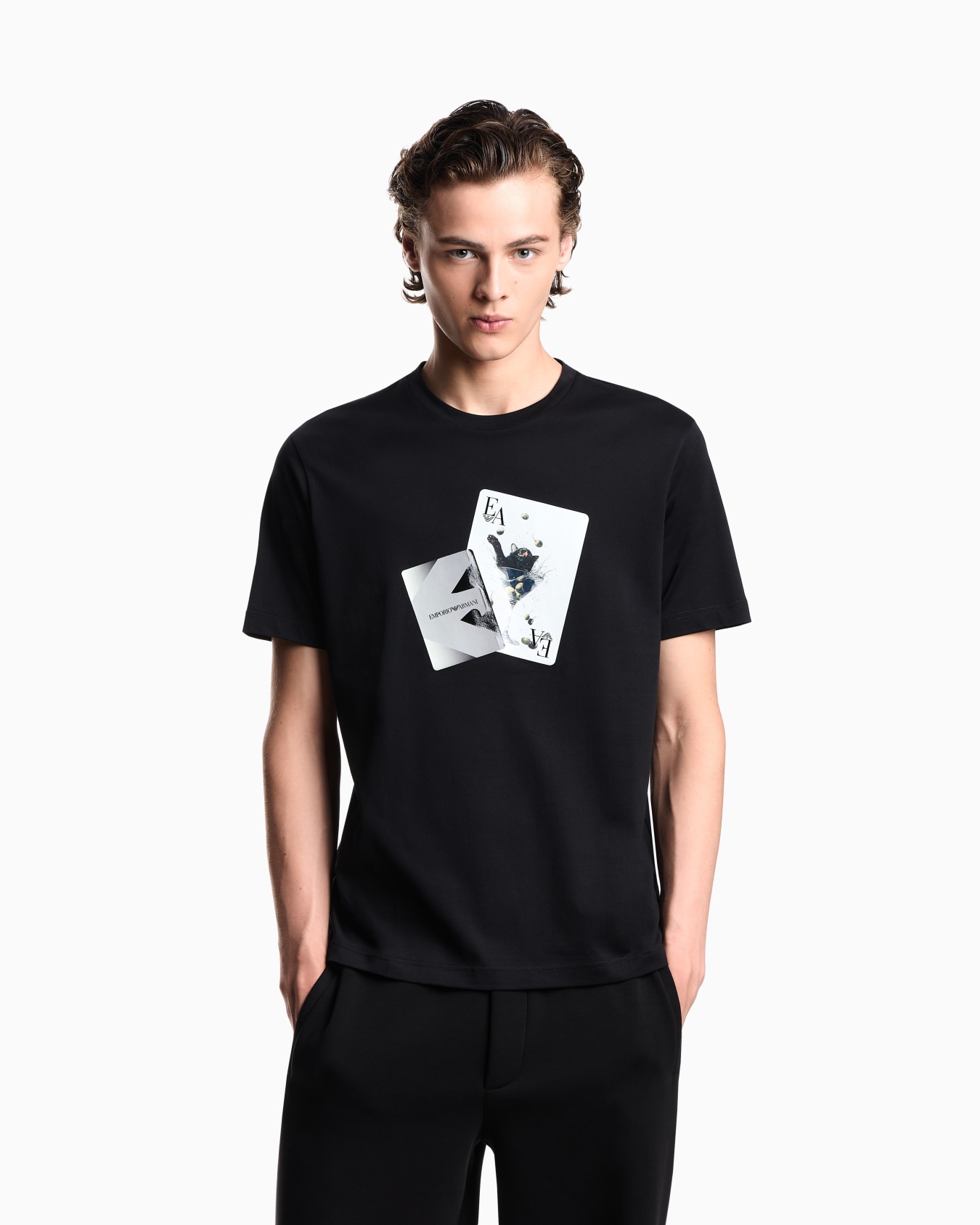 ASV Tシャツ ジャージー トランププリント スライドする 3