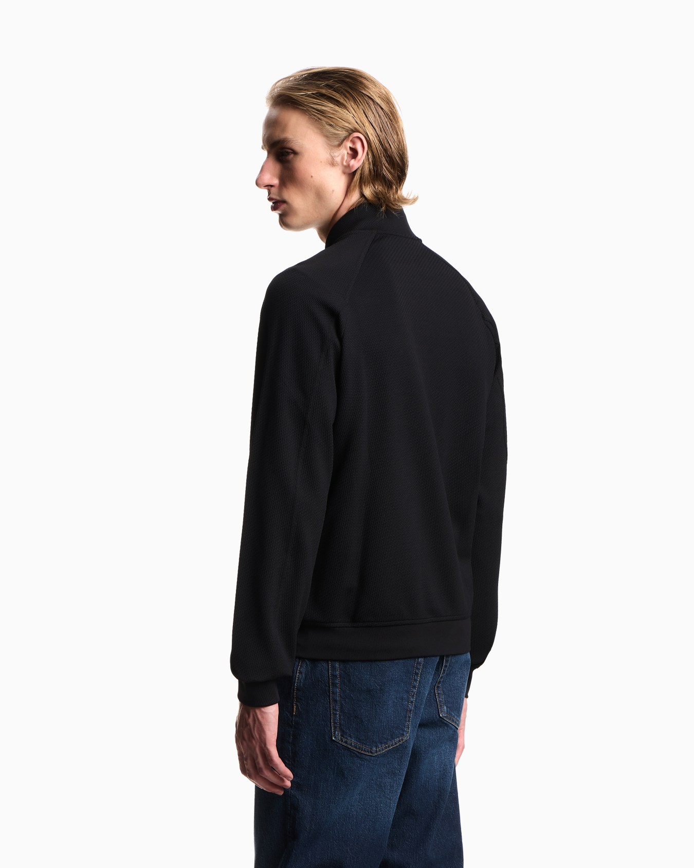 Double diagonal weave stretch nylon jersey blouson Slide 2