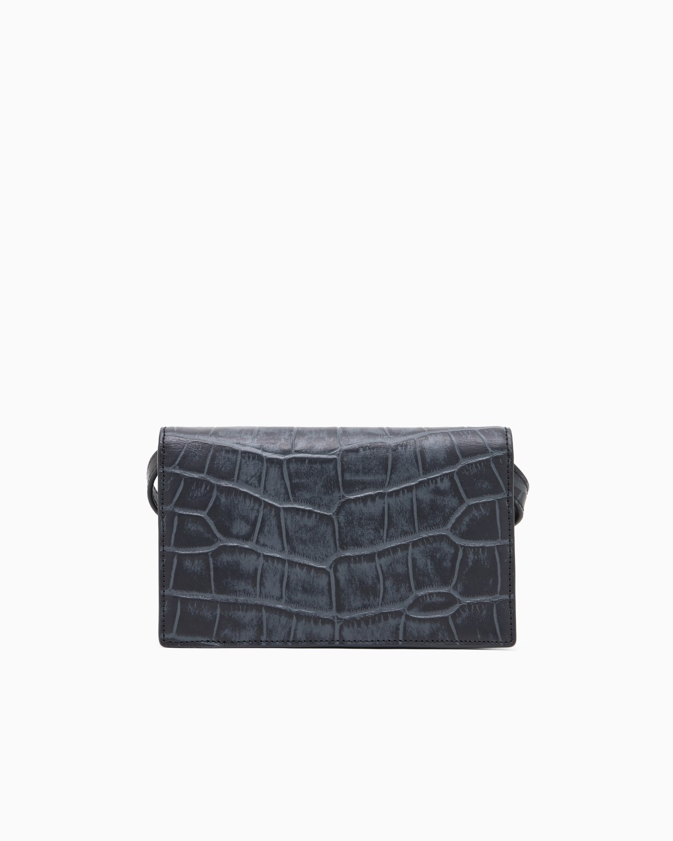 Trousse à accessoires avec bandoulière en cuir imprimé crocodile Diapositive 2