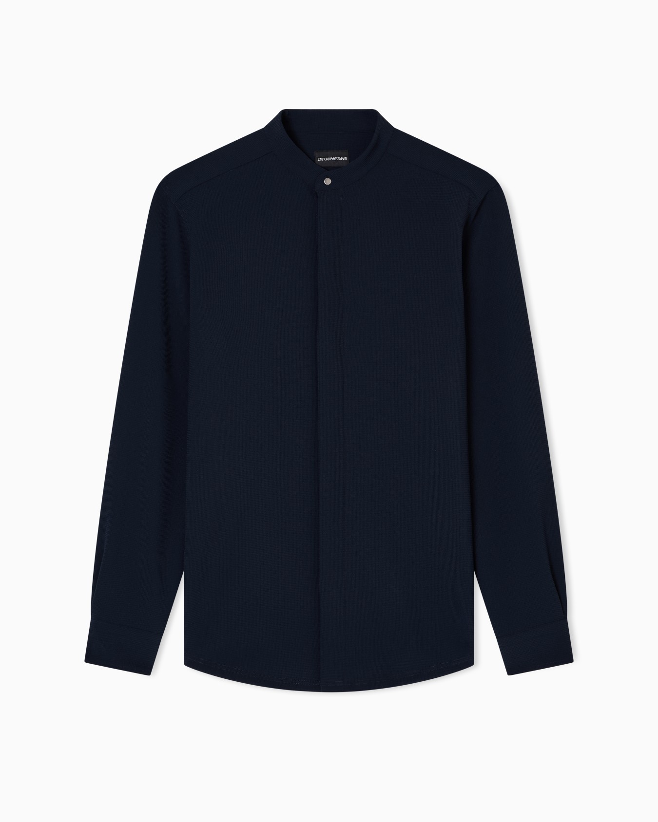 Icon guru-collar shirt in 3D piqué-effect jersey crêpe Slide 0