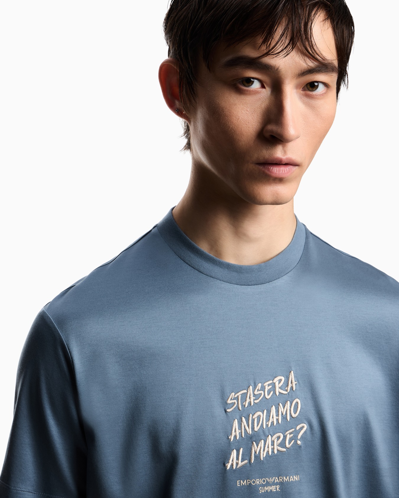 T-shirt en jersey mélange lyocell avec broderie de la phrase Summer Mood ASV Diapositive 4
