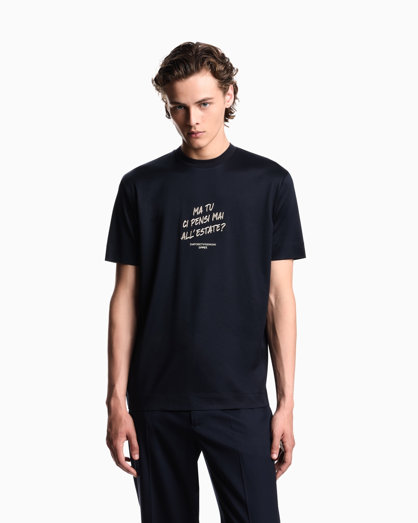 ASV Lyocell-blend jersey T-shirt with embroidered Summer Mood slogan Slide 3