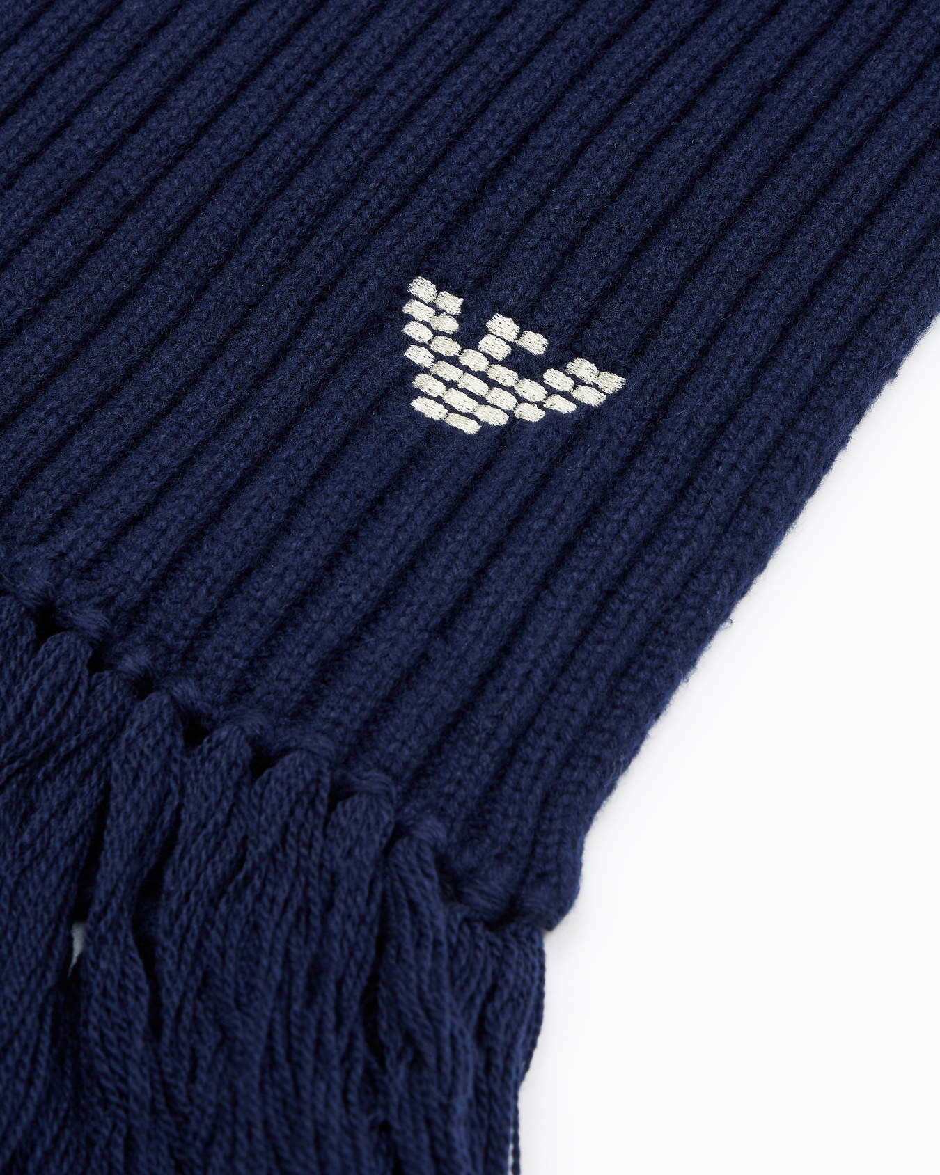New York capsule collection ribbed wool-blend scarf Slide 1