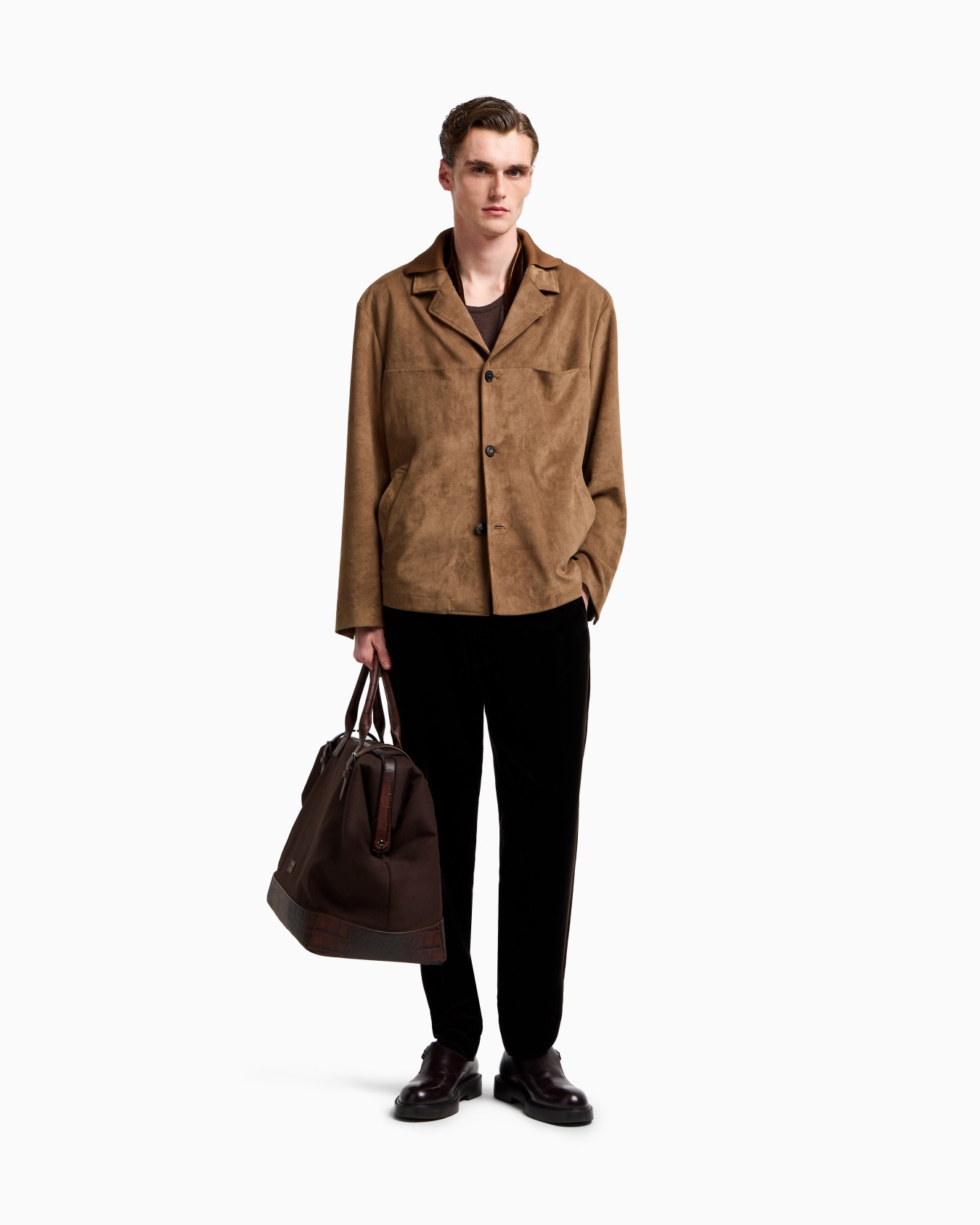 Blazer monopetto in tecno suede Slide 2