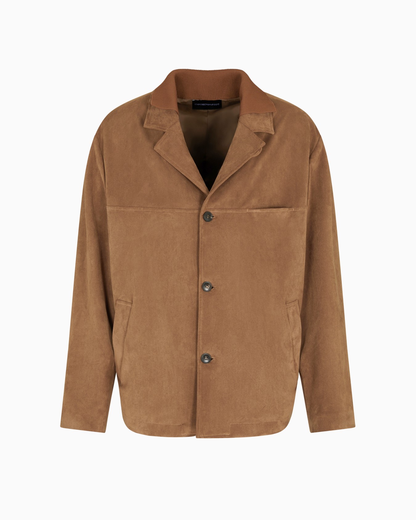 Blazer monopetto in tecno suede Slide 0