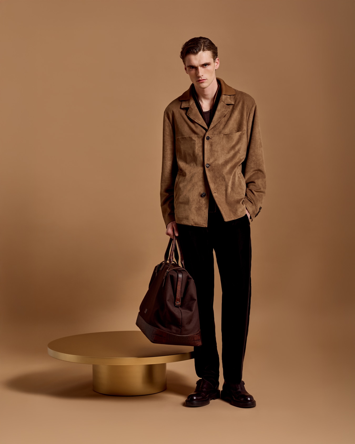 Blazer monopetto in tecno suede Slide 6