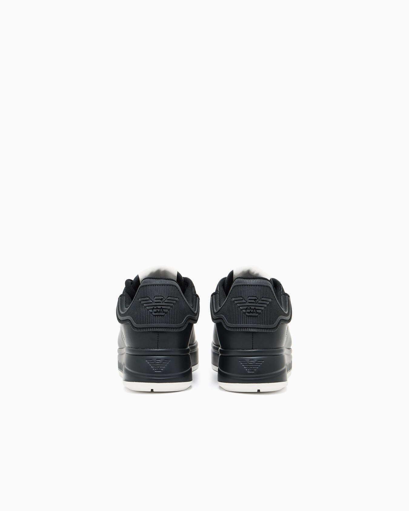 Leather sneakers with rubber back knurled sole Slide 3