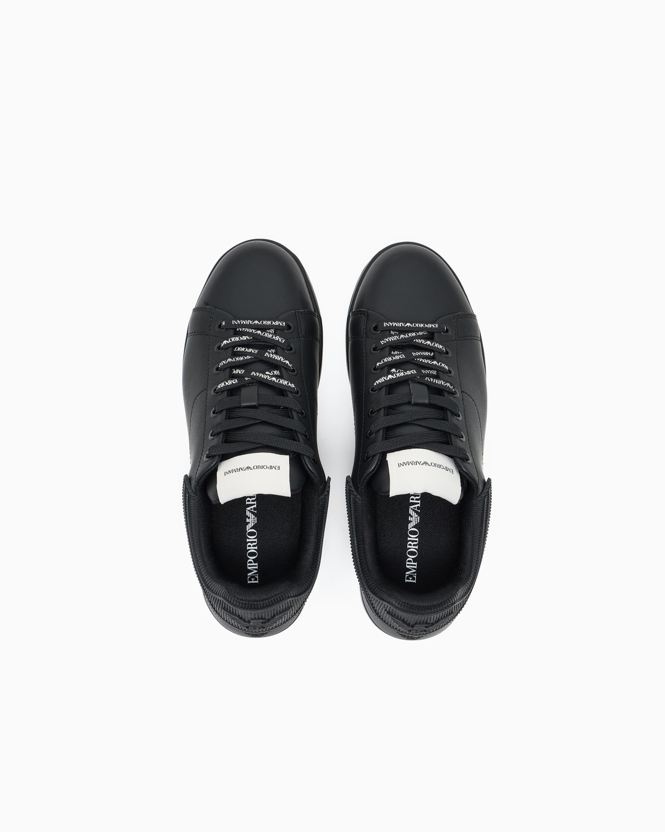 Leather sneakers with rubber back knurled sole Slide 2