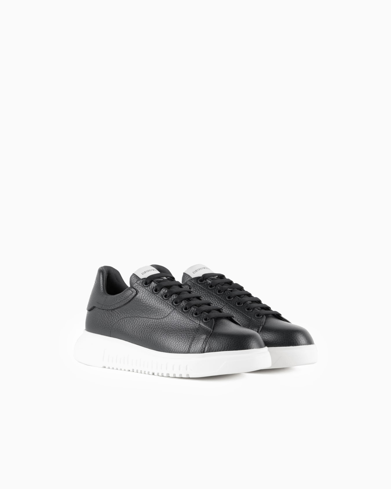 Tumbled leather sneakers with knurled soles Slide 1