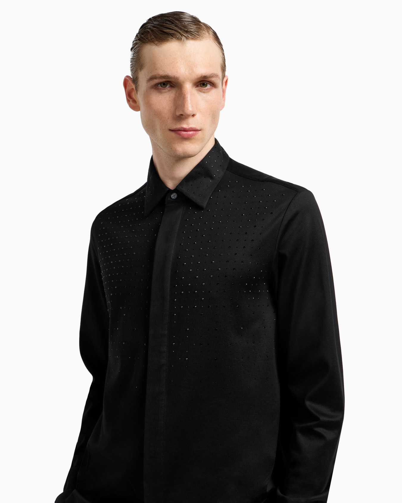Clubwear slim-fit shirt in a Lyocell blend with rhinestones Slide 5