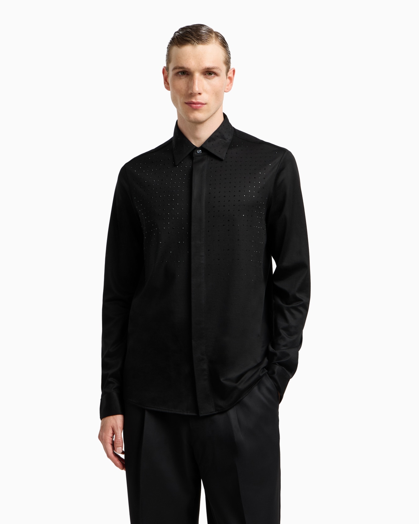 Clubwear slim-fit shirt in a Lyocell blend with rhinestones Slide 4