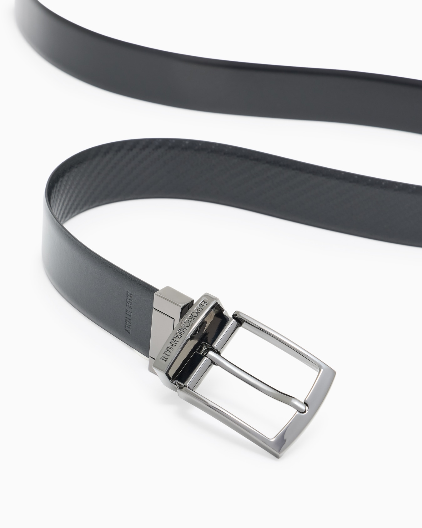 Ceinture réversible en cuir avec motif en relief Diapositive 1