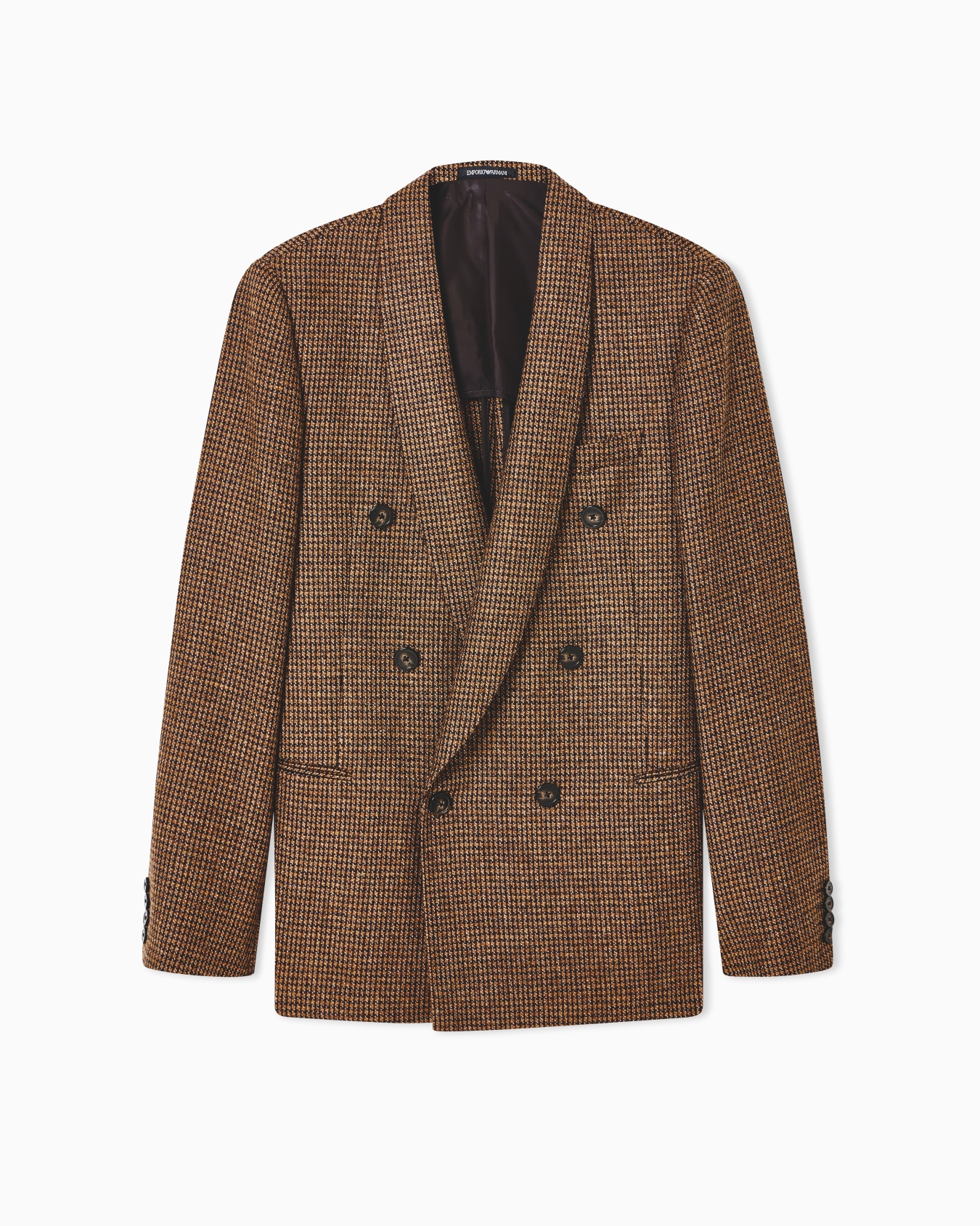 Giacca doppiopetto in tweed di lana pied de poule Slide 0