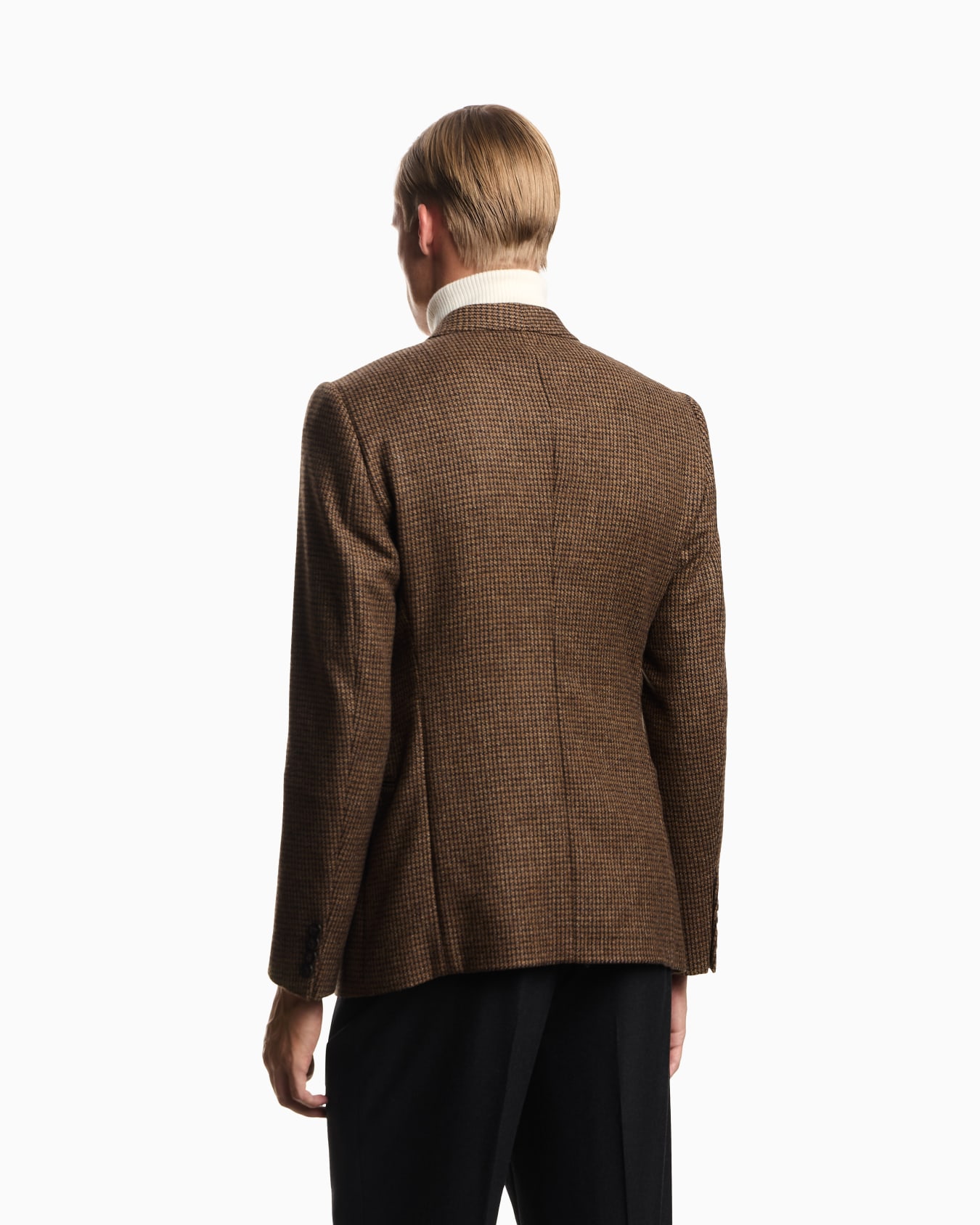 Giacca doppiopetto in tweed di lana pied de poule Slide 2