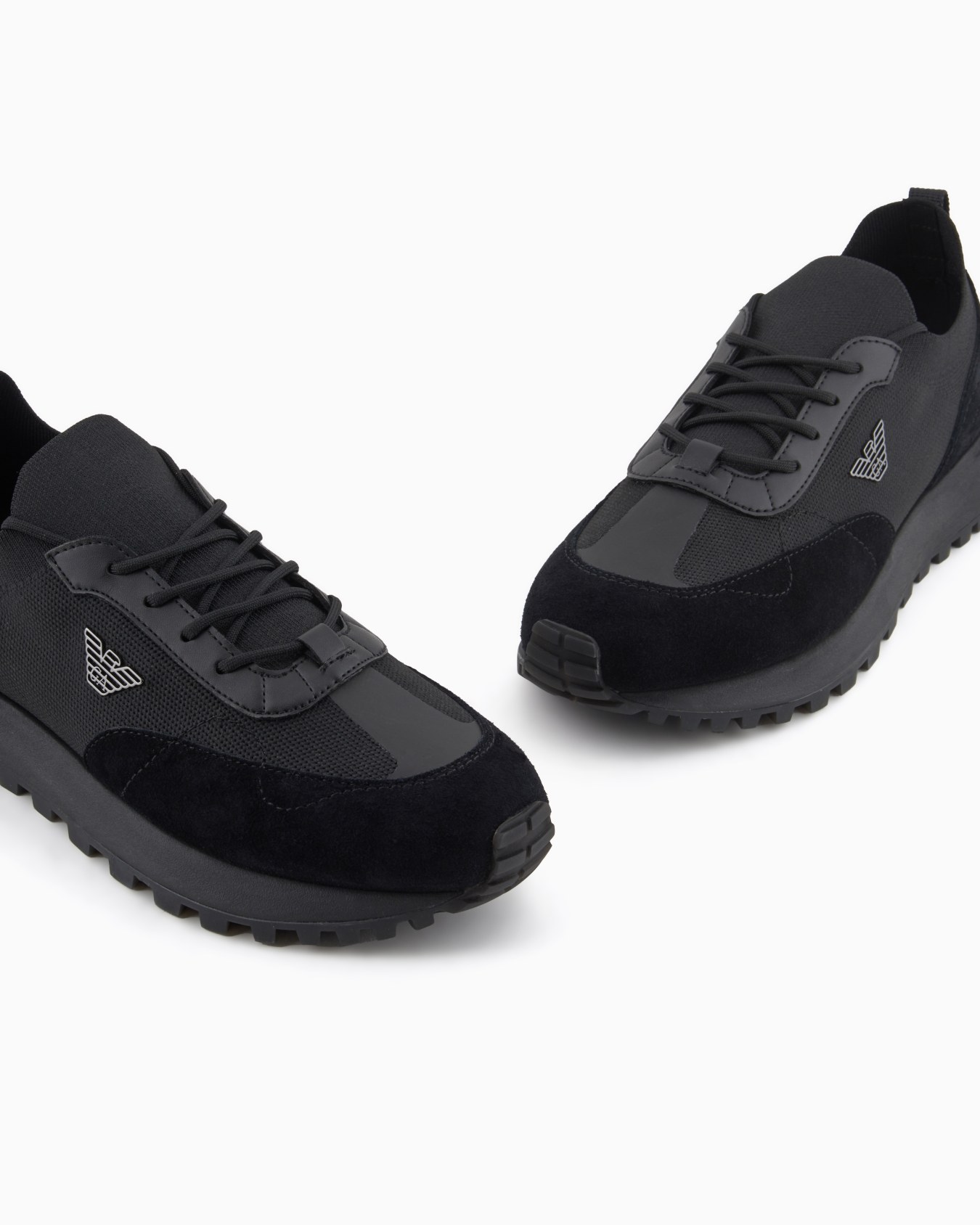 Knit sneakers with suede details Slide 4