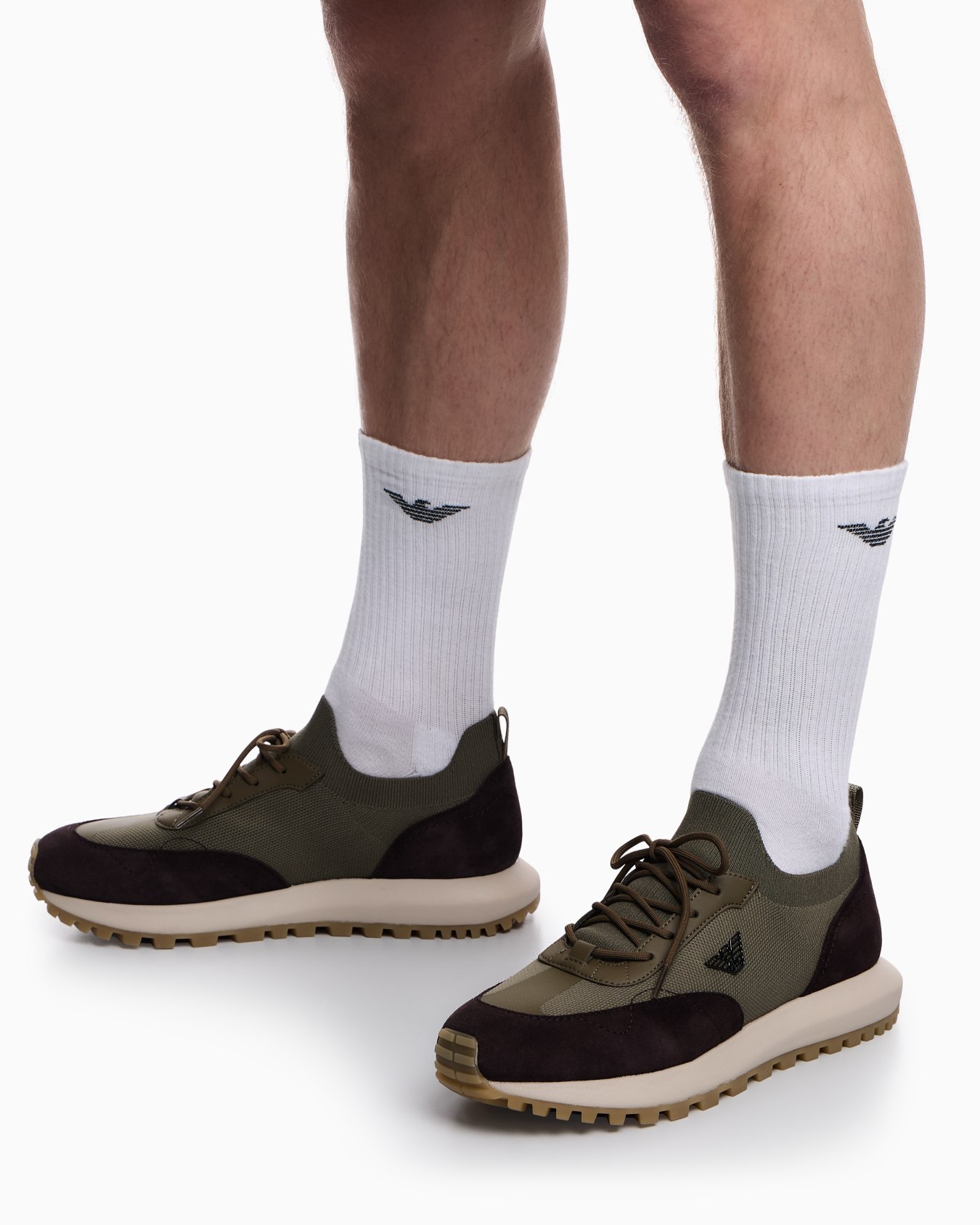 Knit sneakers with suede details Slide 6