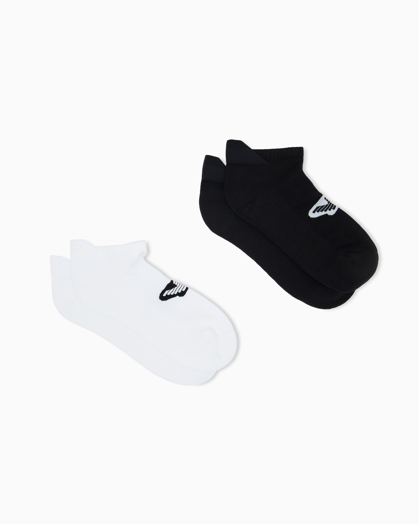 2-pack of cotton sneaker socks with logo and heel flap 슬라이드 0