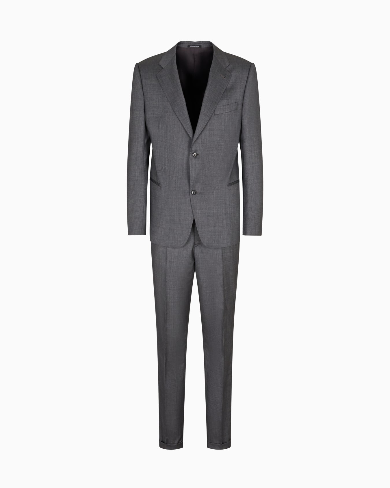 Single-breasted suit with micro jacquard made of a wool and silk blend Slide 0