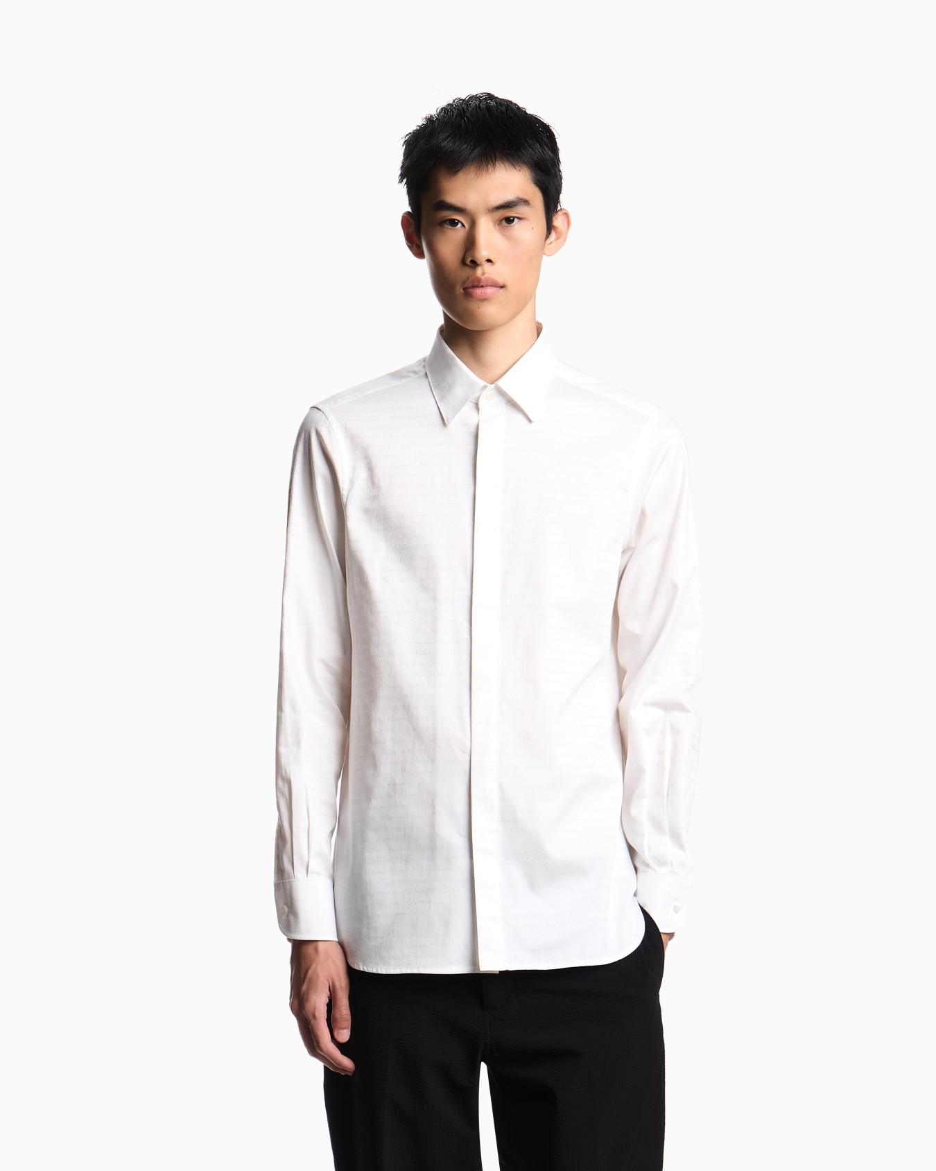 Chemise en coton avec logo jacquard all over Diapositive 3