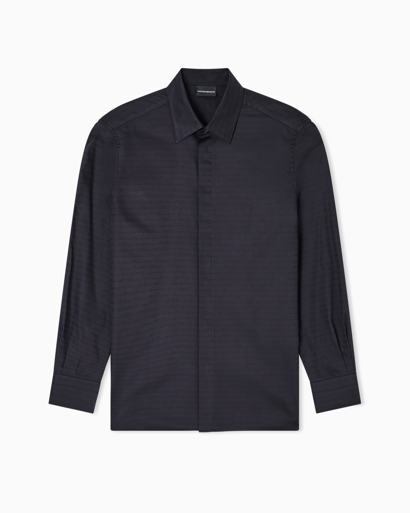 Chemise en coton avec logo jacquard all over Diapositive 0
