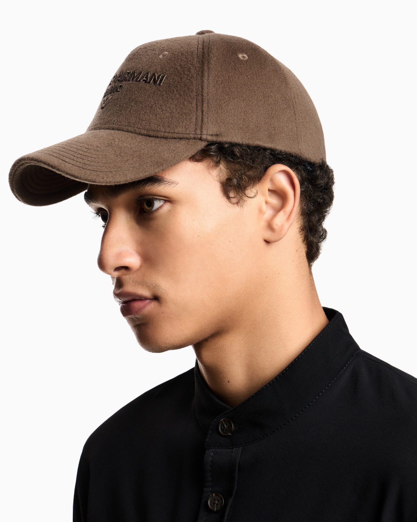 Virgin-wool baseball cap with embroidered logo Slide 2