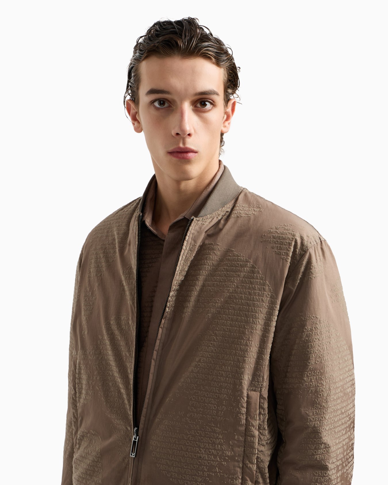 Reversible nylon blouson with flocked logo lettering Slide 5