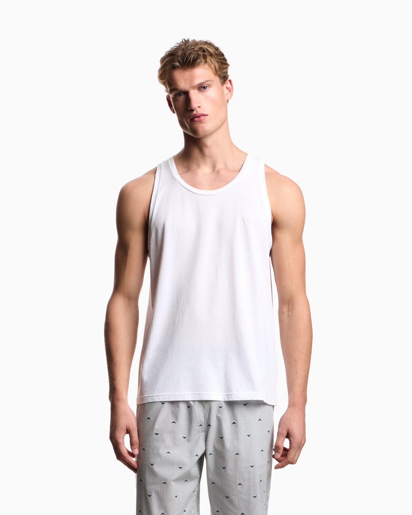 Camiseta de tirantes de estar por casa en punto de algodón pima Diapositiva 1